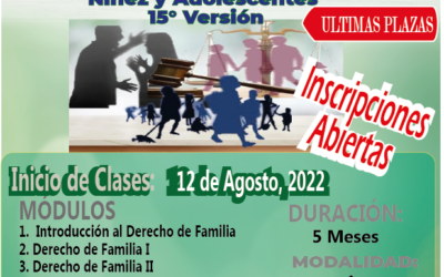 DIPLOMADO EN DERECHO DE FAMILIA, NIÑEZ Y ADOLESCENCIA 15° Versión